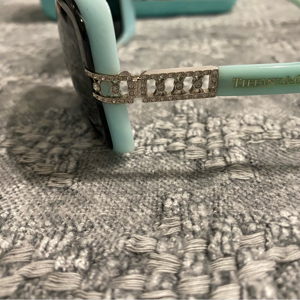 Tiffany & Co. Light Blue Women's Sunglasses with Crystal-Embellished Arms - Picture 8 of 13